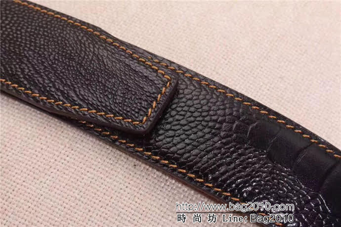 路易威登LV 雙面原版進口牛皮壓鴕鳥腳紋 316精鋼Z字母鋼自動扣 男士皮帶  xfp1227